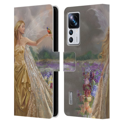 Nene Thomas Deep Forest Gold Angel Fairy With Bird Leather Book Wallet Case Cover For Xiaomi 12T Pro