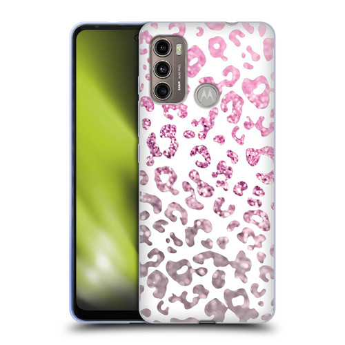 Monika Strigel Animal Print Glitter Pink Soft Gel Case for Motorola Moto G60 / Moto G40 Fusion