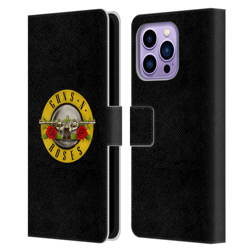 Guns N' Roses Key Art Bullet Logo Leather Book Wallet Case Cover For Apple iPhone 14 Pro Max