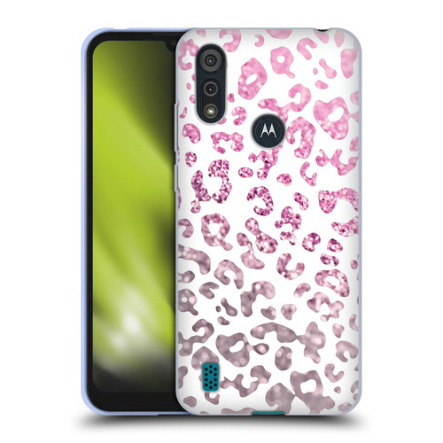 Monika Strigel Animal Print Glitter Pink Soft Gel Case for Motorola Moto E6s (2020)
