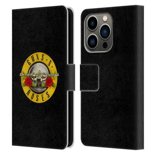 Guns N' Roses Key Art Bullet Logo Leather Book Wallet Case Cover For Apple iPhone 14 Pro