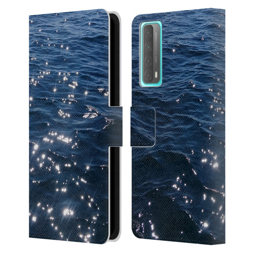 PLdesign Water Sparkly Sea Waves Leather Book Wallet Case Cover For Huawei P Smart (2021)