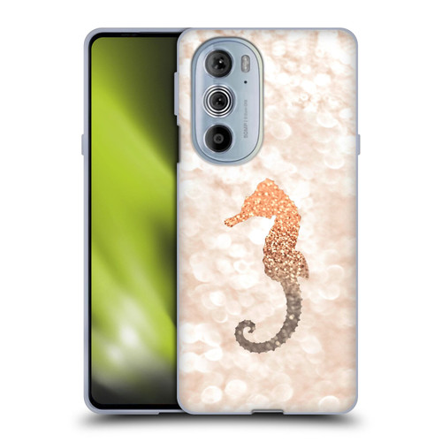 Monika Strigel Champagne Gold Seahorse Soft Gel Case for Motorola Edge X30
