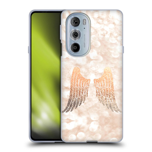 Monika Strigel Champagne Gold Wings Soft Gel Case for Motorola Edge X30
