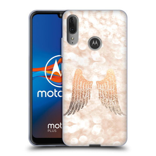 Monika Strigel Champagne Gold Wings Soft Gel Case for Motorola Moto E6 Plus