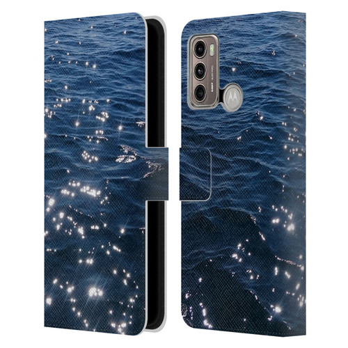 PLdesign Water Sparkly Sea Waves Leather Book Wallet Case Cover For Motorola Moto G60 / Moto G40 Fusion