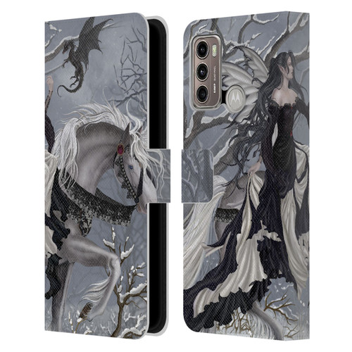 Nene Thomas Winter Has Begun Snow Fairy Horse With Dragon Leather Book Wallet Case Cover For Motorola Moto G60 / Moto G40 Fusion