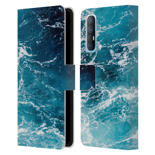 PLdesign Water Sea Leather Book Wallet Case Cover For OPPO Find X2 Neo 5G