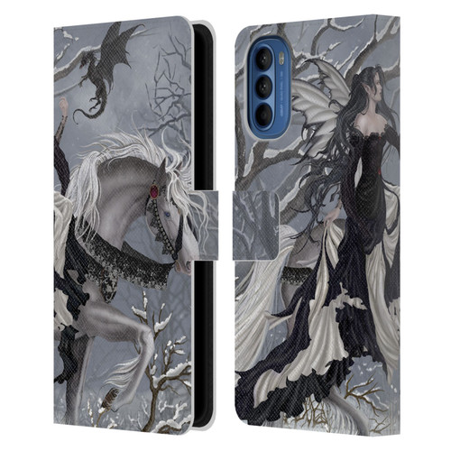 Nene Thomas Winter Has Begun Snow Fairy Horse With Dragon Leather Book Wallet Case Cover For Motorola Moto G41