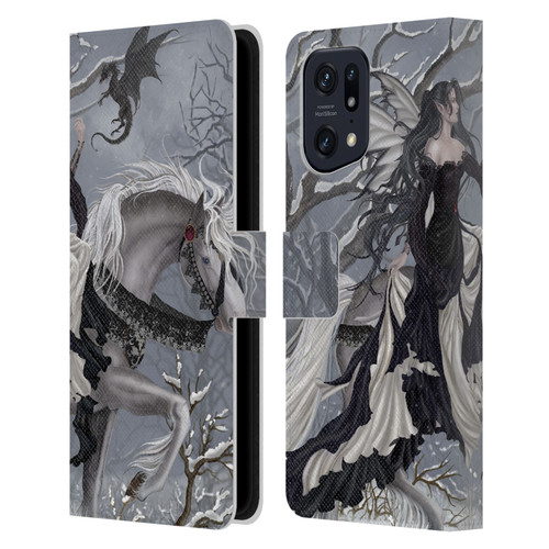 Nene Thomas Winter Has Begun Snow Fairy Horse With Dragon Leather Book Wallet Case Cover For OPPO Find X5