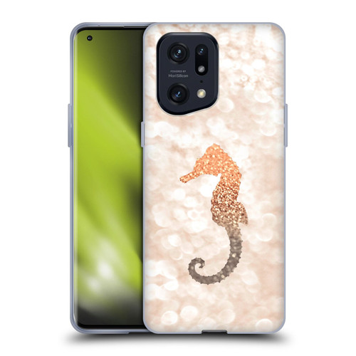 Monika Strigel Champagne Gold Seahorse Soft Gel Case for OPPO Find X5 Pro