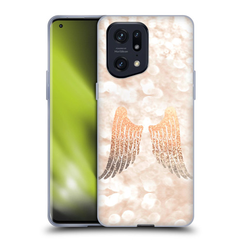 Monika Strigel Champagne Gold Wings Soft Gel Case for OPPO Find X5 Pro