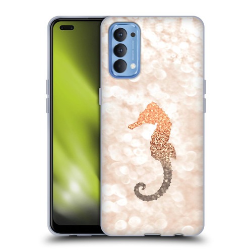 Monika Strigel Champagne Gold Seahorse Soft Gel Case for OPPO Reno 4 5G