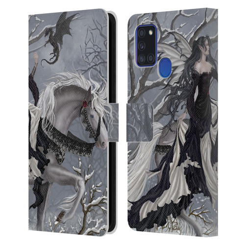 Nene Thomas Winter Has Begun Snow Fairy Horse With Dragon Leather Book Wallet Case Cover For Samsung Galaxy A21s (2020)