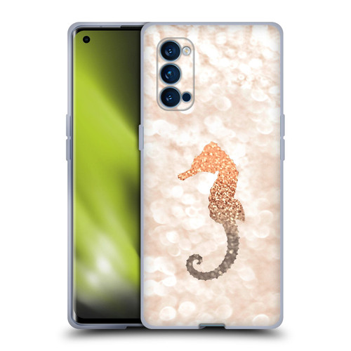 Monika Strigel Champagne Gold Seahorse Soft Gel Case for OPPO Reno 4 Pro 5G