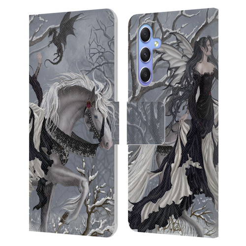 Nene Thomas Winter Has Begun Snow Fairy Horse With Dragon Leather Book Wallet Case Cover For Samsung Galaxy A34 5G