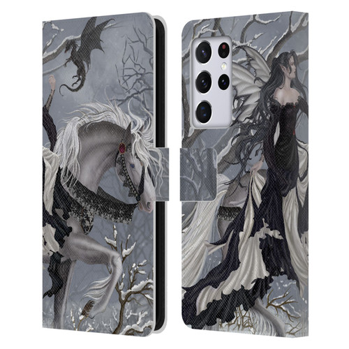 Nene Thomas Winter Has Begun Snow Fairy Horse With Dragon Leather Book Wallet Case Cover For Samsung Galaxy S21 Ultra 5G