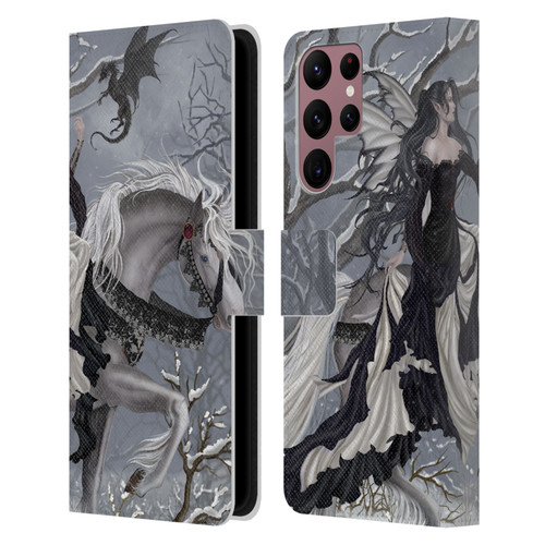 Nene Thomas Winter Has Begun Snow Fairy Horse With Dragon Leather Book Wallet Case Cover For Samsung Galaxy S22 Ultra 5G