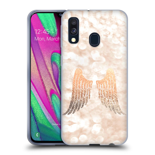 Monika Strigel Champagne Gold Wings Soft Gel Case for Samsung Galaxy A40 (2019)