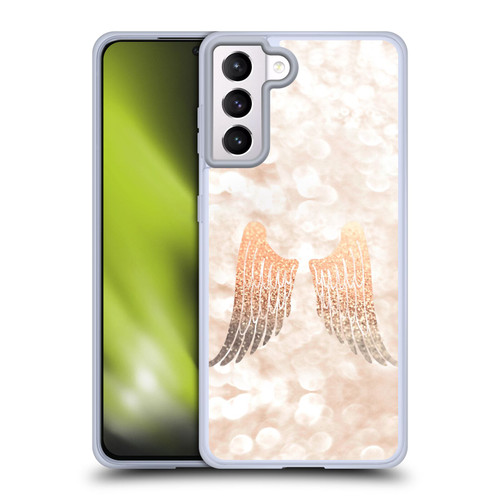 Monika Strigel Champagne Gold Wings Soft Gel Case for Samsung Galaxy S21+ 5G