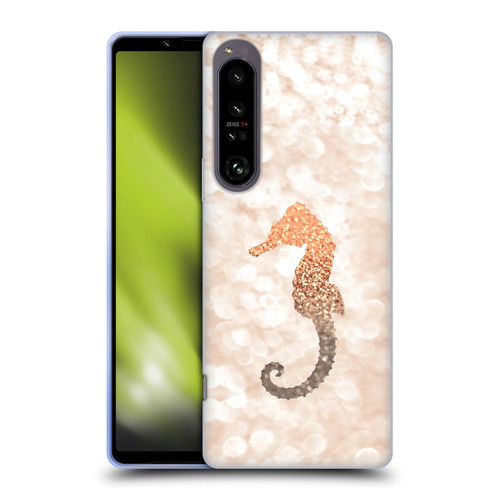 Monika Strigel Champagne Gold Seahorse Soft Gel Case for Sony Xperia 1 IV