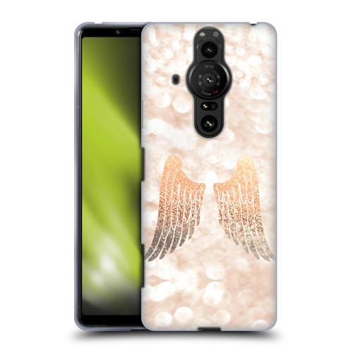 Monika Strigel Champagne Gold Wings Soft Gel Case for Sony Xperia Pro-I