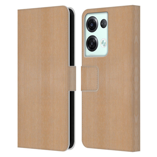PLdesign Wood And Rust Prints Light Brown Grain Leather Book Wallet Case Cover For OPPO Reno8 Pro