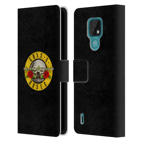 Guns N' Roses Key Art Bullet Logo Leather Book Wallet Case Cover For Motorola Moto E7