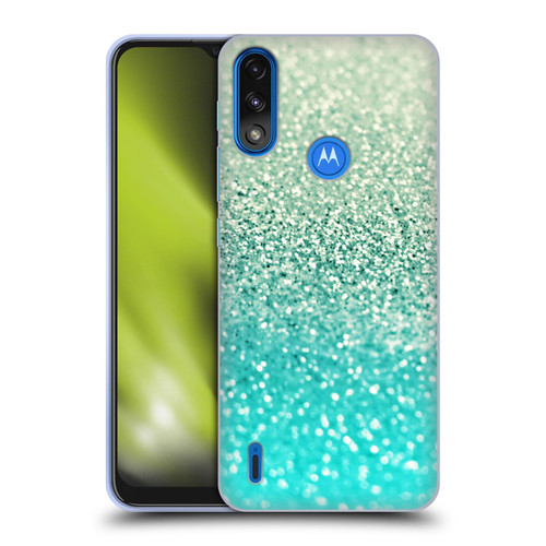 Monika Strigel Glitter Collection Mint Soft Gel Case for Motorola Moto E7 Power / Moto E7i Power