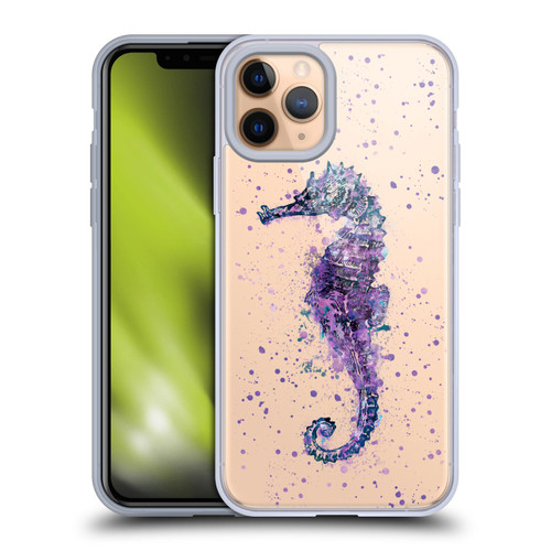 LebensArt Nature Watercolor Sea Horse Soft Gel Case for Apple iPhone 11 Pro