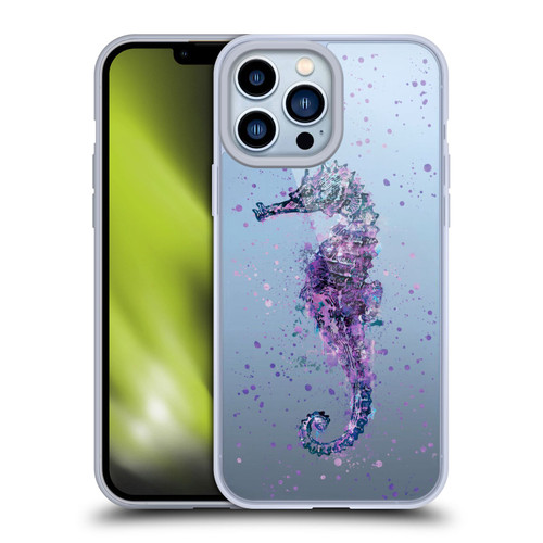 LebensArt Nature Watercolor Sea Horse Soft Gel Case for Apple iPhone 13 Pro Max