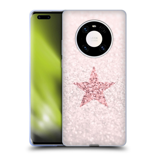 Monika Strigel Glitter Star Pastel Rose Pink Soft Gel Case for Huawei Mate 40 Pro 5G