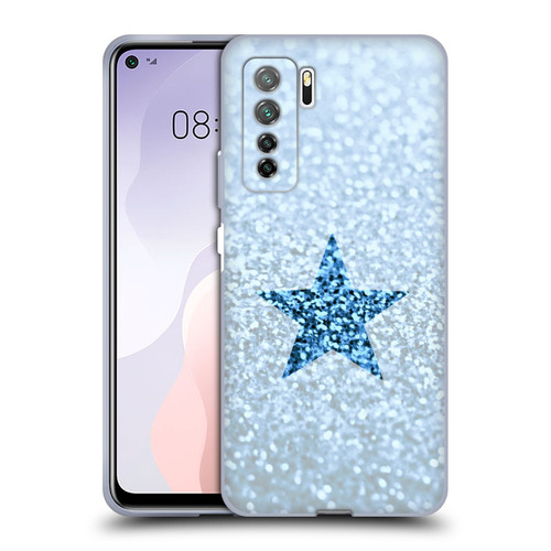 Monika Strigel Glitter Star Pastel Rainy Blue Soft Gel Case for Huawei Nova 7 SE/P40 Lite 5G