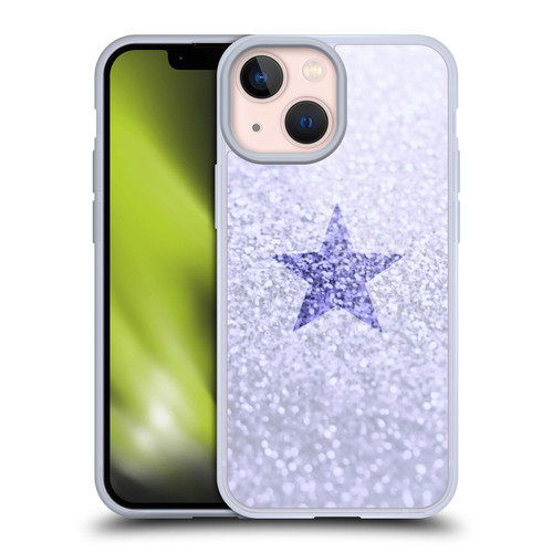 Monika Strigel Glitter Star Pastel Lilac Soft Gel Case for Apple iPhone 13 Mini