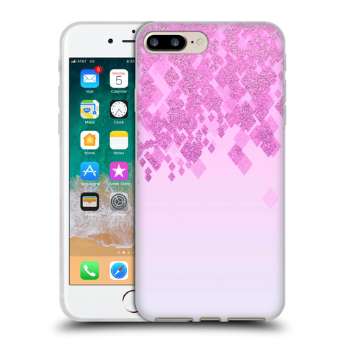 LebensArt Patterns 2 Pink Pastel Glitter Soft Gel Case for Apple iPhone 7 Plus / iPhone 8 Plus