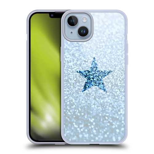 Monika Strigel Glitter Star Pastel Rainy Blue Soft Gel Case for Apple iPhone 14 Plus
