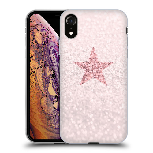 Monika Strigel Glitter Star Pastel Rose Pink Soft Gel Case for Apple iPhone XR