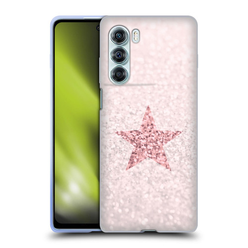 Monika Strigel Glitter Star Pastel Rose Pink Soft Gel Case for Motorola Edge S30 / Moto G200 5G