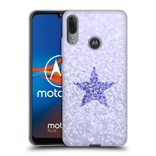 Monika Strigel Glitter Star Pastel Lilac Soft Gel Case for Motorola Moto E6 Plus