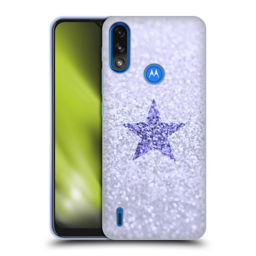 Monika Strigel Glitter Star Pastel Lilac Soft Gel Case for Motorola Moto E7 Power / Moto E7i Power