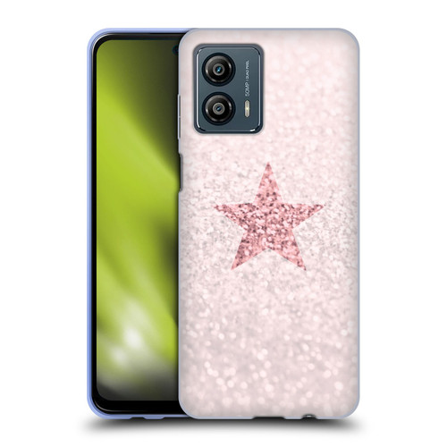 Monika Strigel Glitter Star Pastel Rose Pink Soft Gel Case for Motorola Moto G53 5G