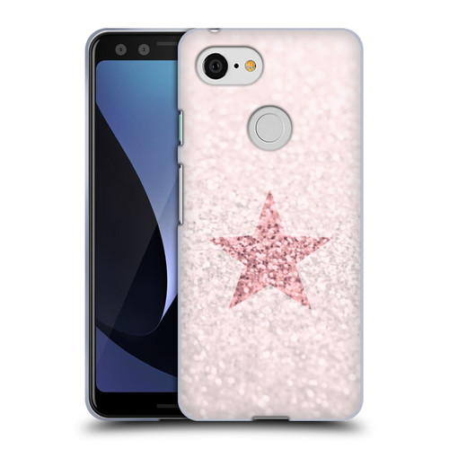 Monika Strigel Glitter Star Pastel Rose Pink Soft Gel Case for Google Pixel 3