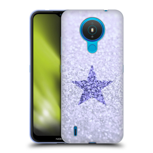Monika Strigel Glitter Star Pastel Lilac Soft Gel Case for Nokia 1.4