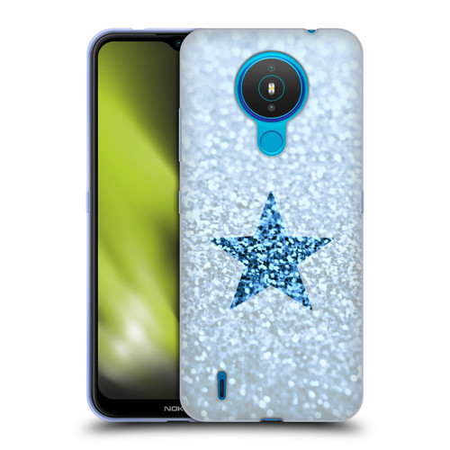 Monika Strigel Glitter Star Pastel Rainy Blue Soft Gel Case for Nokia 1.4
