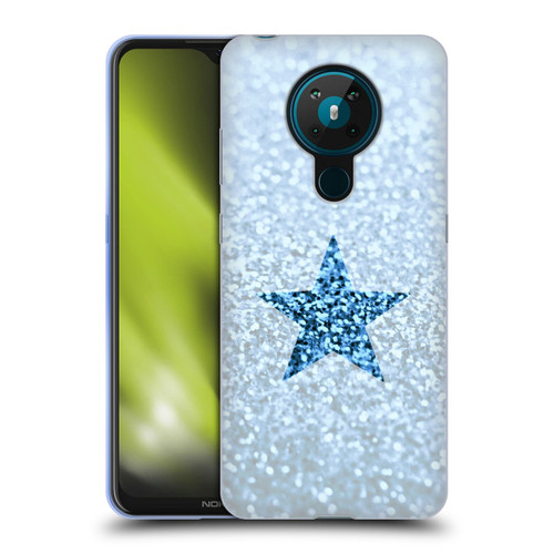 Monika Strigel Glitter Star Pastel Rainy Blue Soft Gel Case for Nokia 5.3