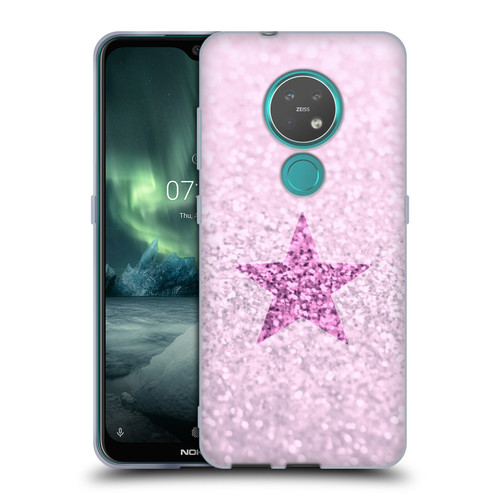 Monika Strigel Glitter Star Pastel Pink Soft Gel Case for Nokia 6.2 / 7.2