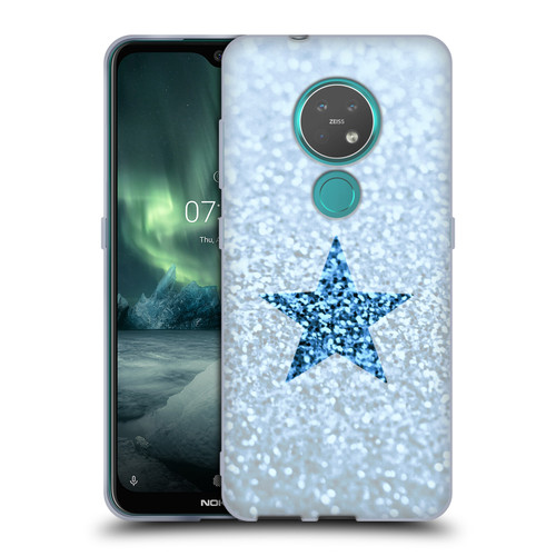 Monika Strigel Glitter Star Pastel Rainy Blue Soft Gel Case for Nokia 6.2 / 7.2