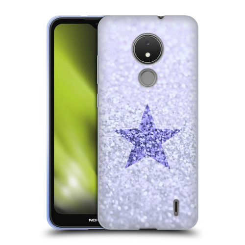 Monika Strigel Glitter Star Pastel Lilac Soft Gel Case for Nokia C21