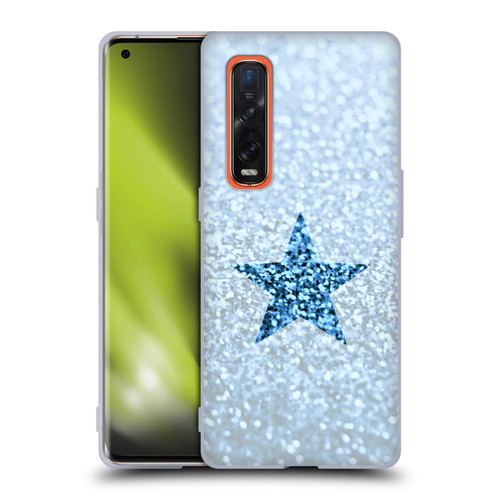 Monika Strigel Glitter Star Pastel Rainy Blue Soft Gel Case for OPPO Find X2 Pro 5G