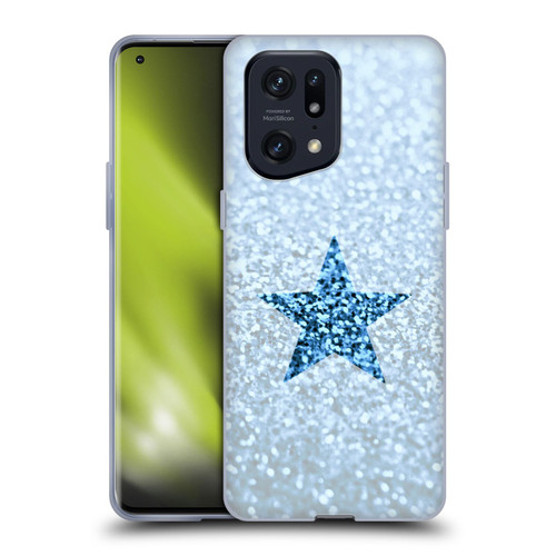 Monika Strigel Glitter Star Pastel Rainy Blue Soft Gel Case for OPPO Find X5 Pro